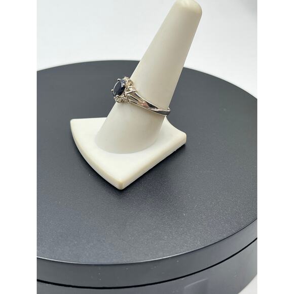 NV Signed Prong Set Oval Sapphire 925 Sterling Silver Ring Sz 9.50 - Picture 3 of 9